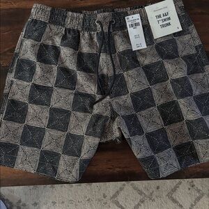 Abercrombie & Fitch Black and Tan Swim Trunks